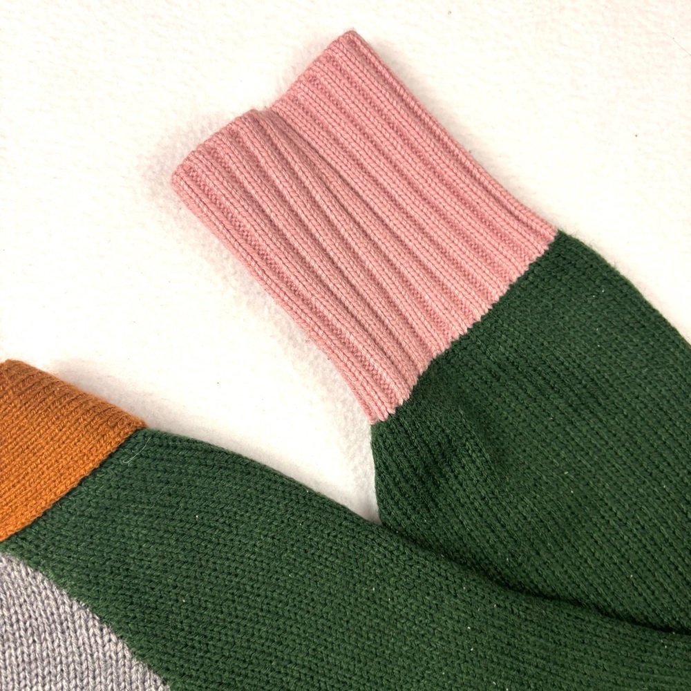 Colorblock Green/Gray/Pink “Grandpa” Cottagecore Button Cardigan Sweater (2XL) - Picture 9 of 15